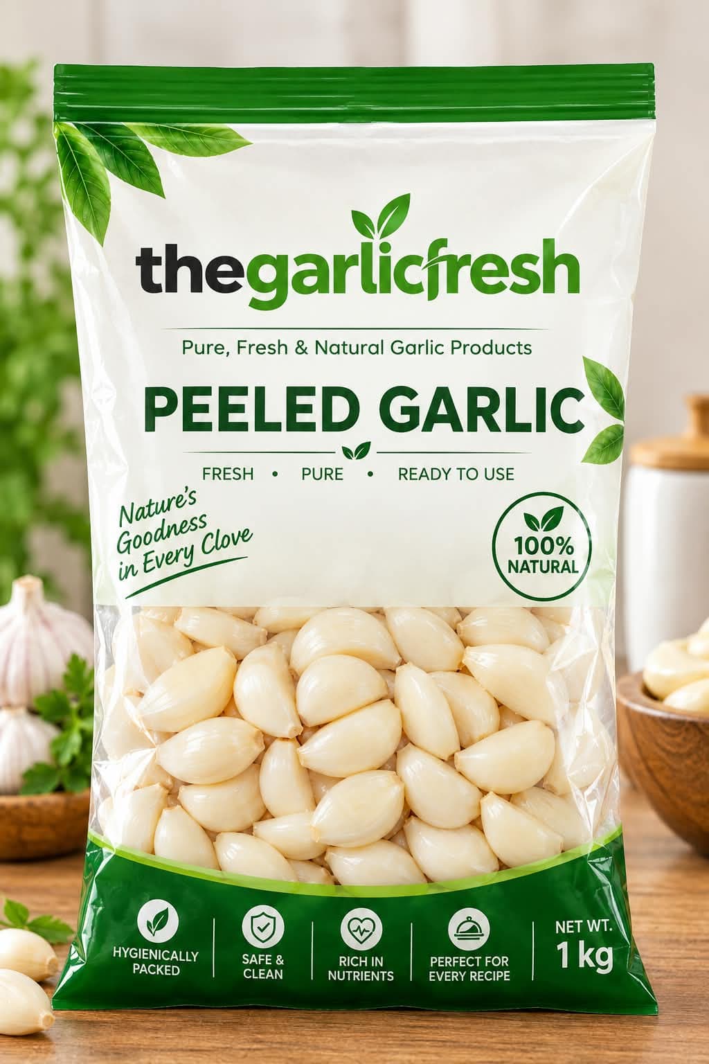 Premium Peeled Garlic - Fresh Peeled Garlic Cloves India