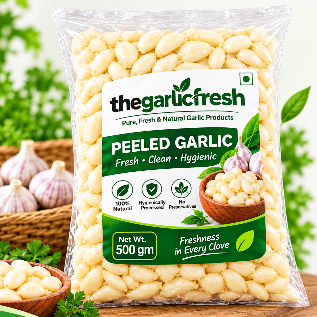 Organic Peeled Garlic - Fresh Peeled Garlic Cloves India